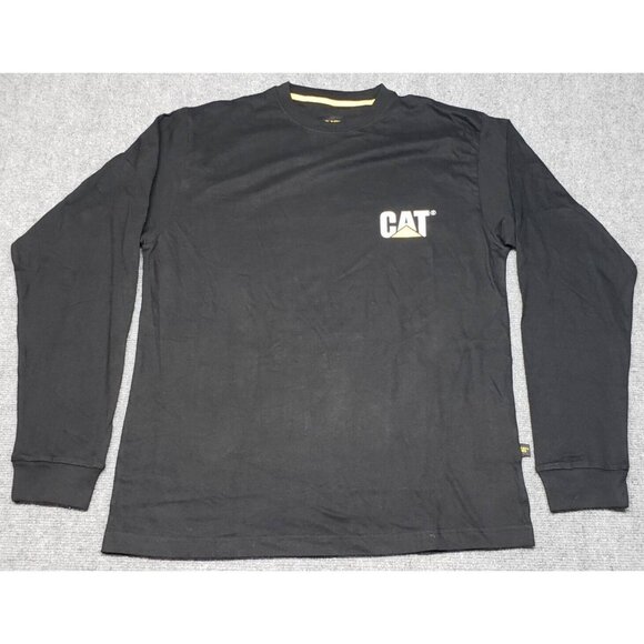 Cat Workwear Shirt Mens M Black CAT Graphic Long Sleeve Spell Out New - Picture 1 of 12